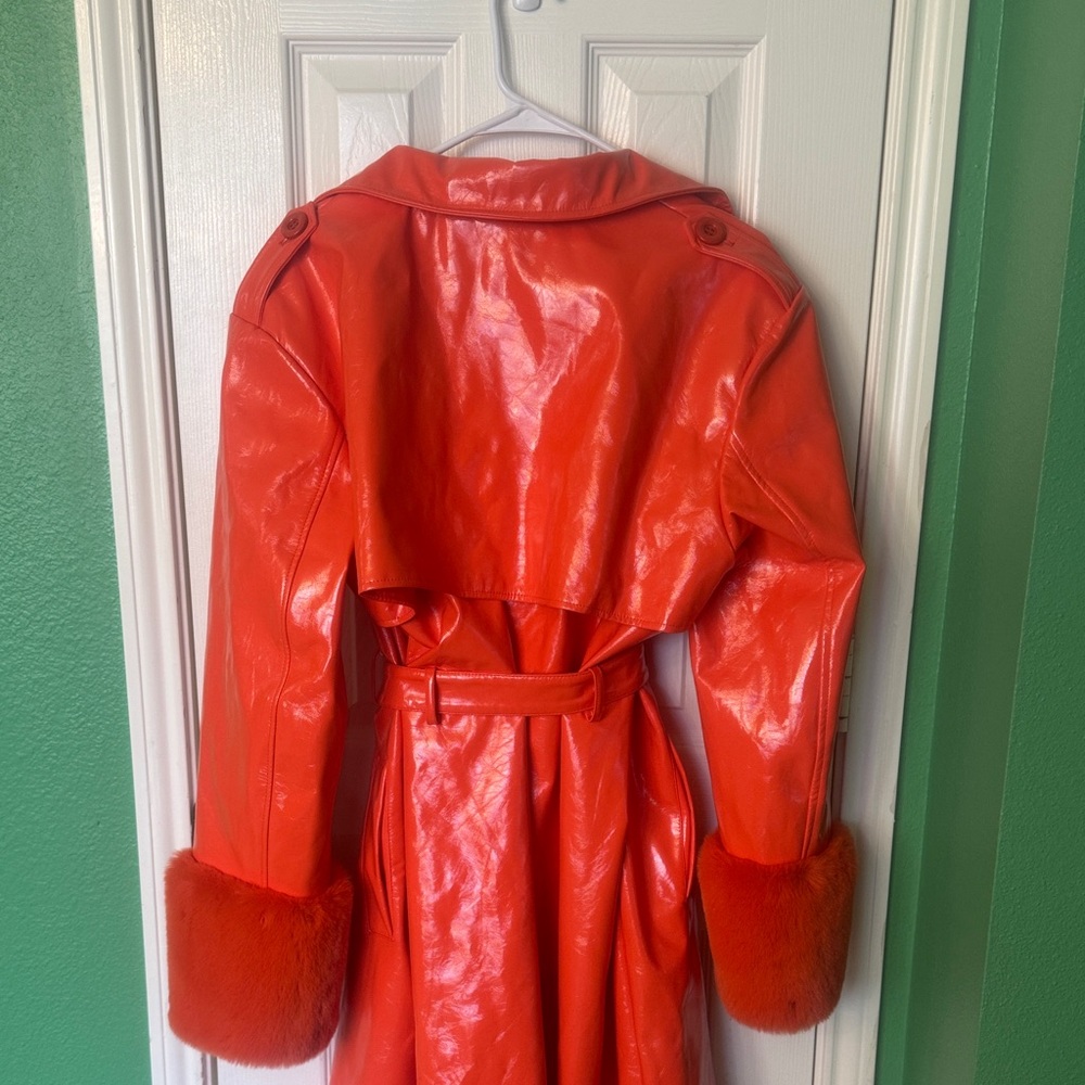 Nasty Gal Bold Orange Trench Coat - Picture 5 of 8
